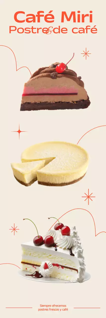 Promover bebidas de postre de cafetería con toques de naranja