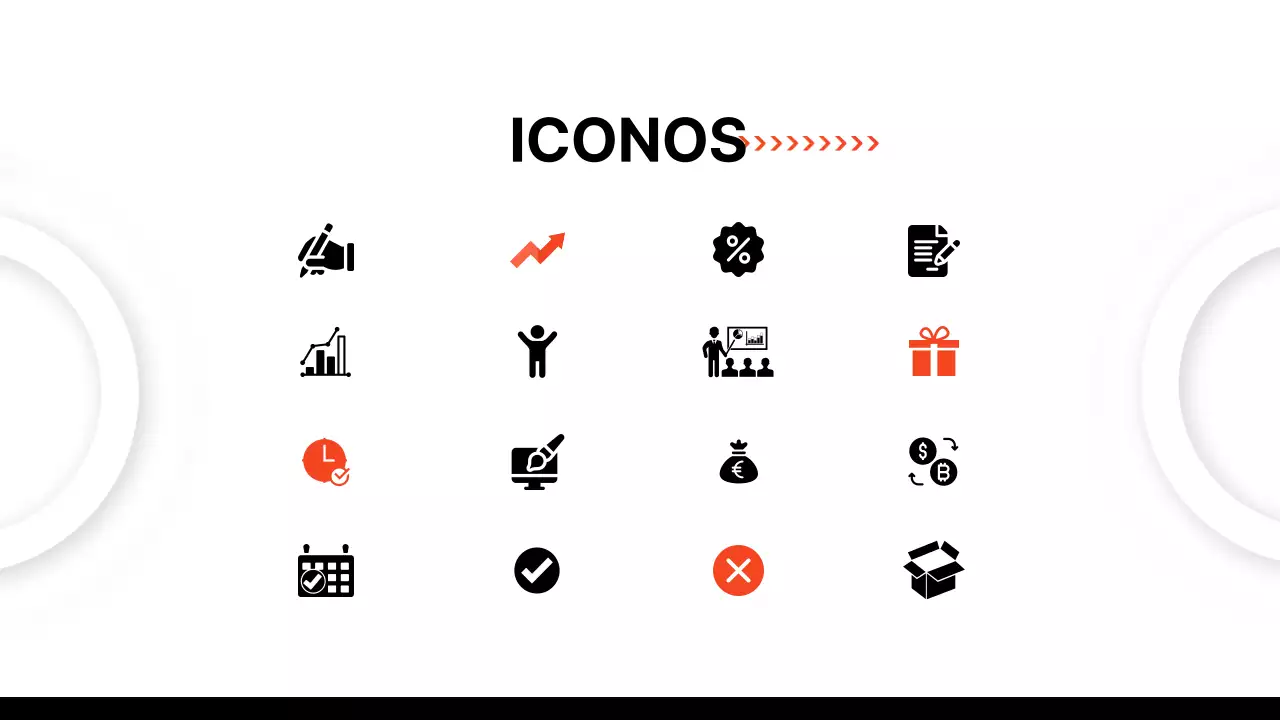 Material clásico para informes comerciales en negro y rojo