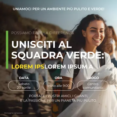 Verde e Giallo Semplice Annuncio della campagna per la Giornata della Terra