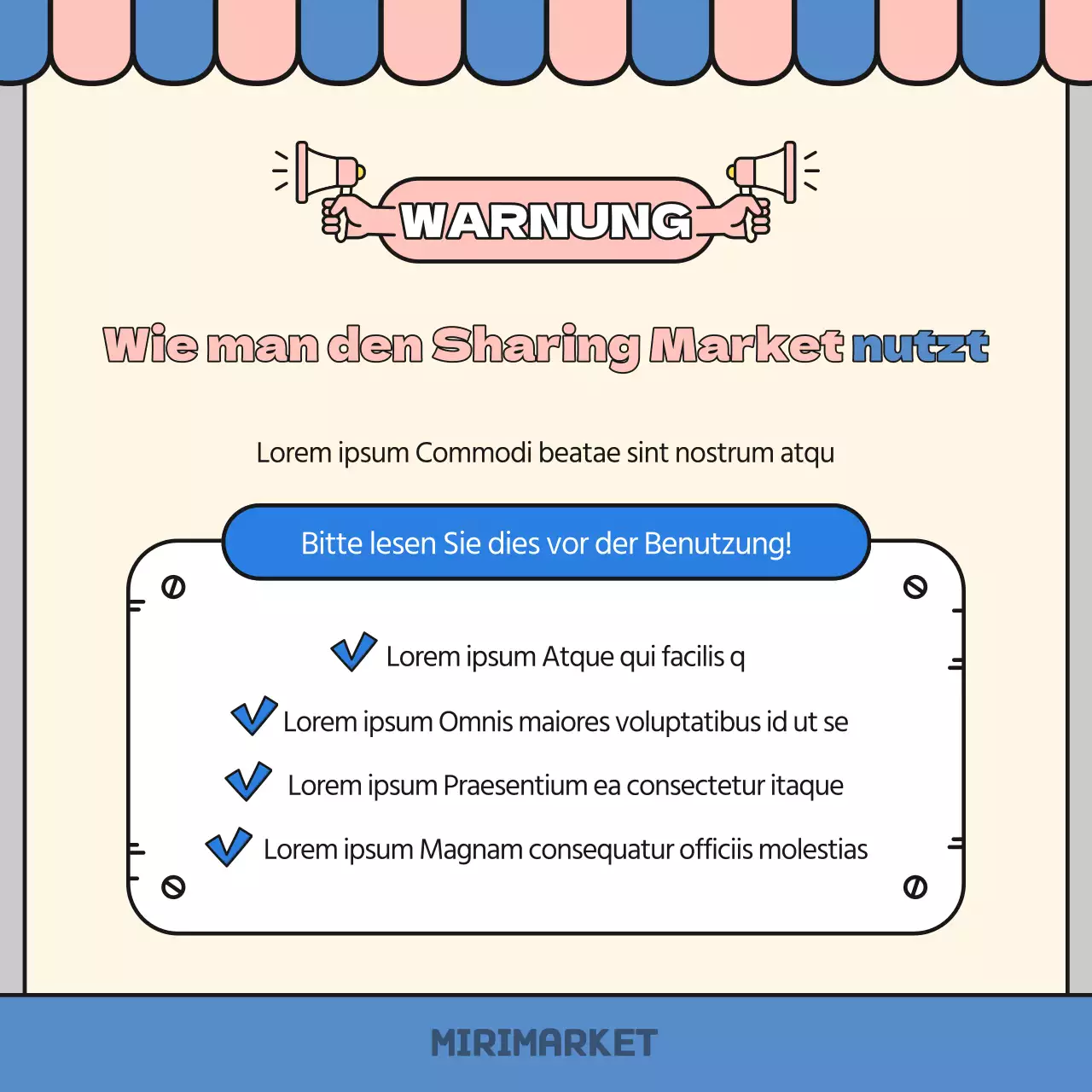 Ankündigung des blauen und rosa Basars