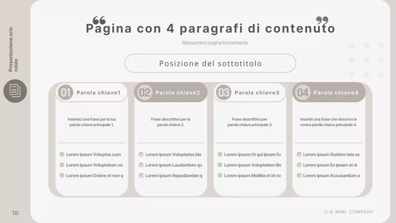 Una presentazione aziendale semplice e beige