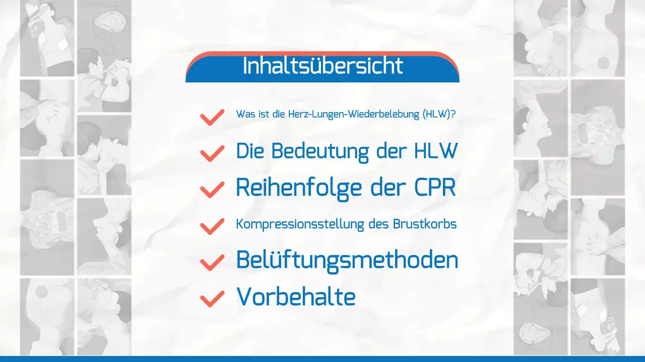 Einfache CPR-Schulungsmaterialien in Blau