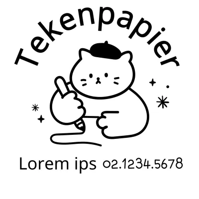 Promotie kunstacademie met schattige kattenillustraties