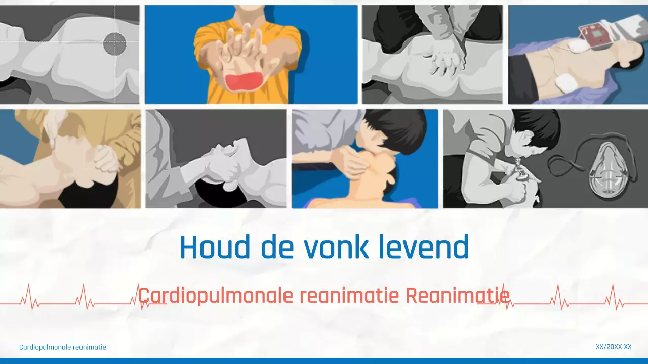 Eenvoudig reanimatiemateriaal in blauw