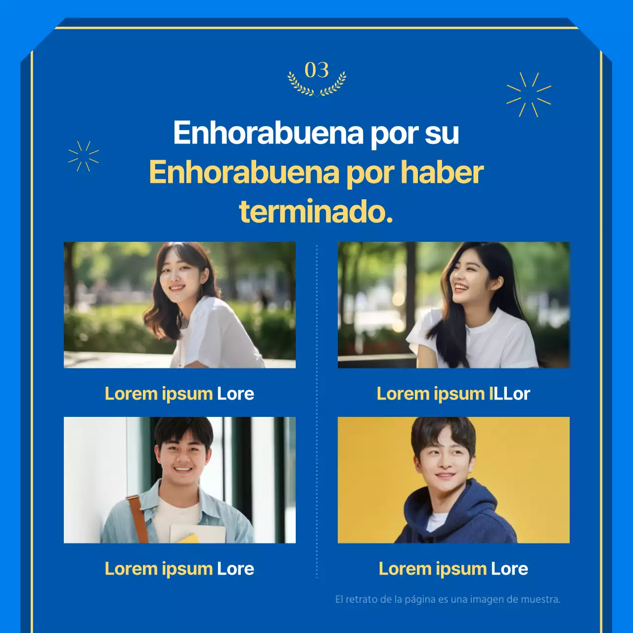 Un puesto de finalización kitsch azul y amarillo