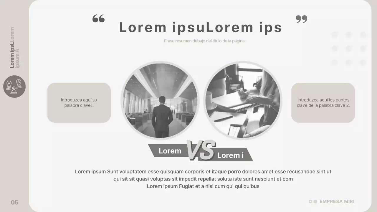 Una presentación de empresa sencilla y de color beige