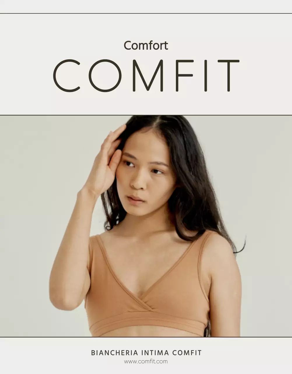 Pubblicità di biancheria intima semplice in bianco e chartreuse