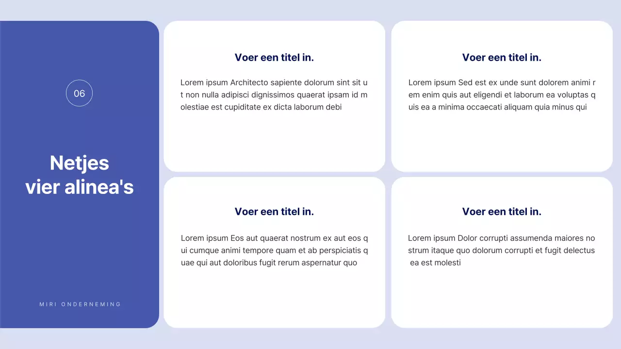 Eenvoudige tekst in blauw voor een rapport waar je veel over kunt schrijven