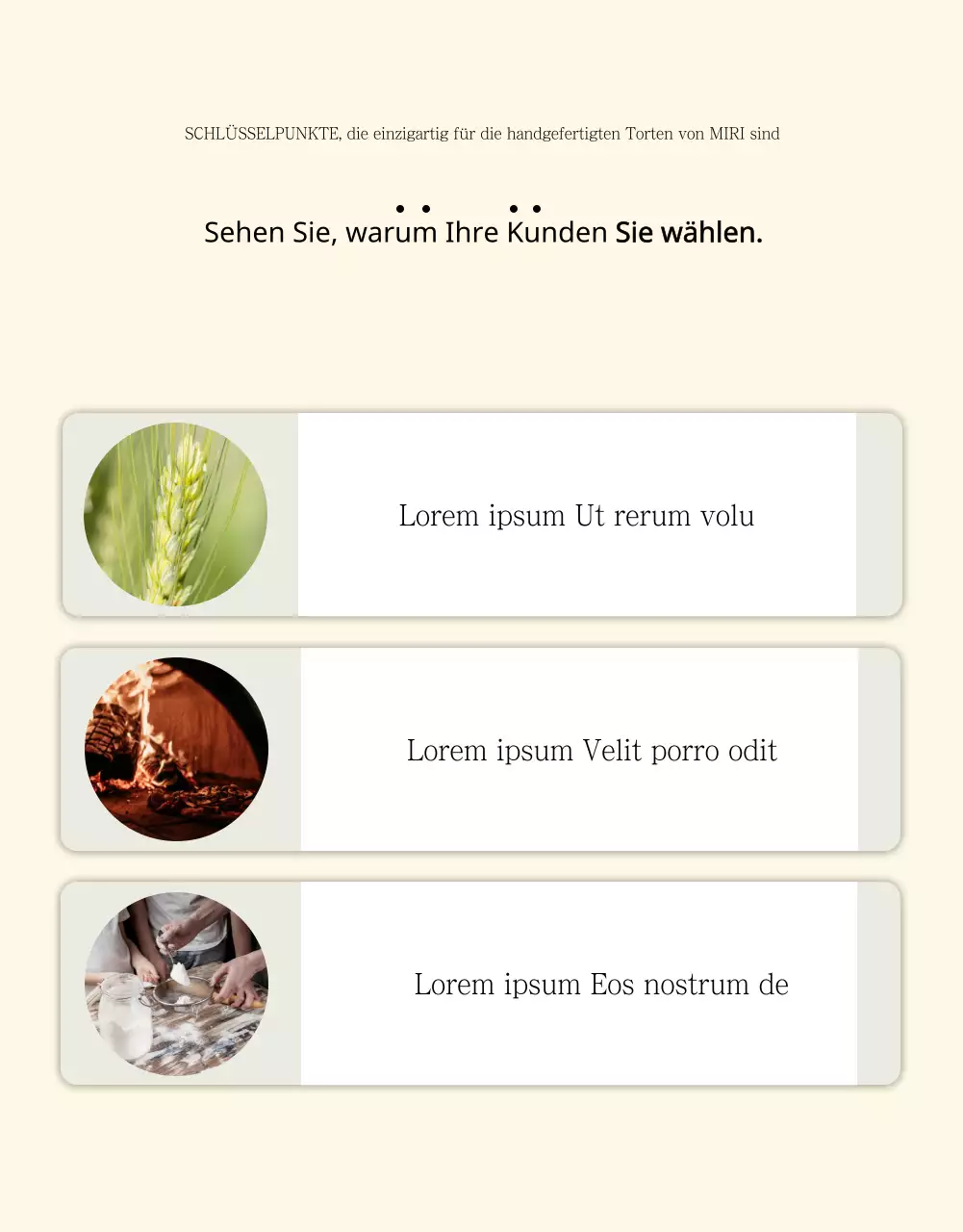 Ankündigung des Verkaufs einer einfachen beige-elfenbeinfarbenen Torte