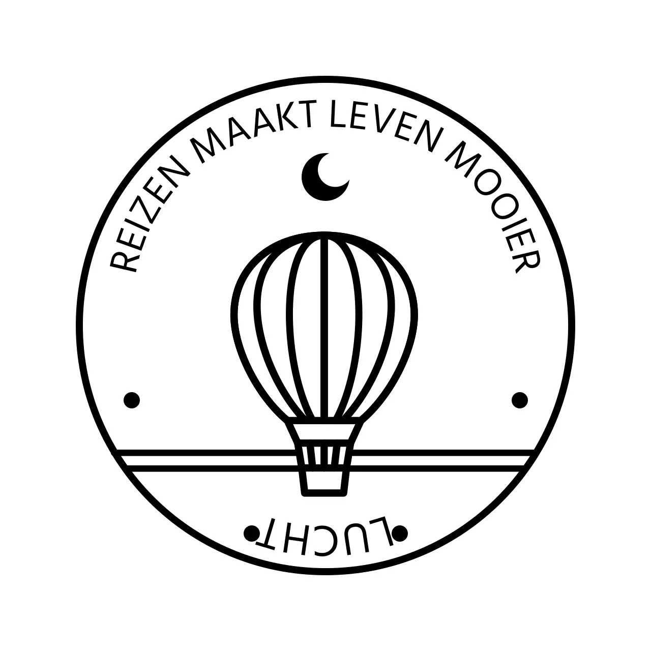 Luchtballonstempel logo met maan