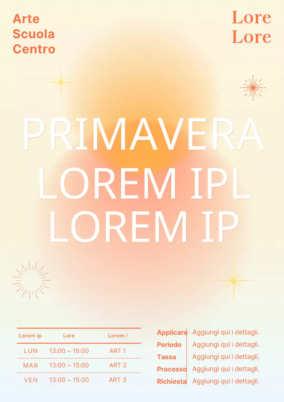 Il centro arancione e minimalista promuove la campagna di adesione per il periodo primaverile
