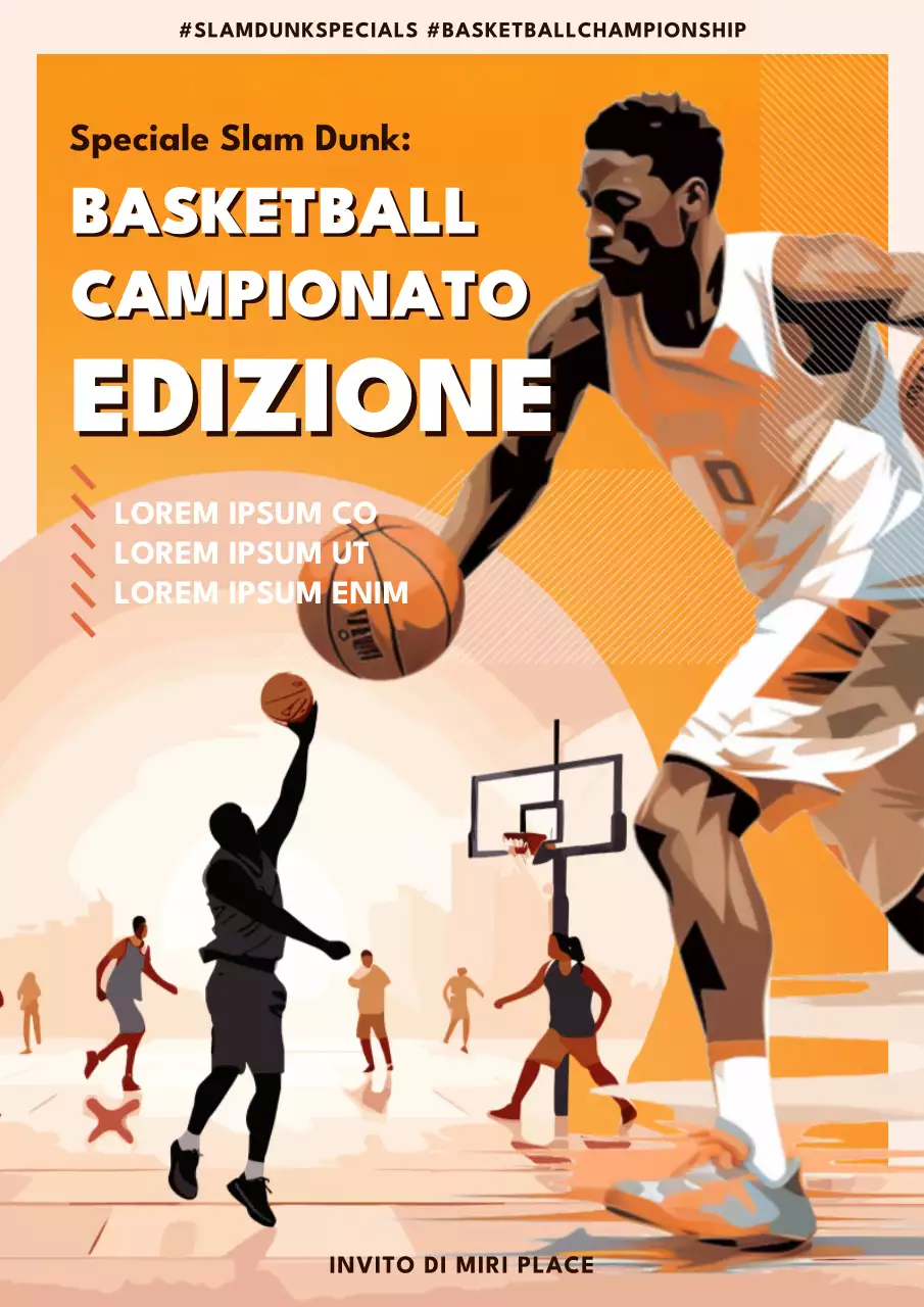 Promo arancione e beige vintage basket march madness