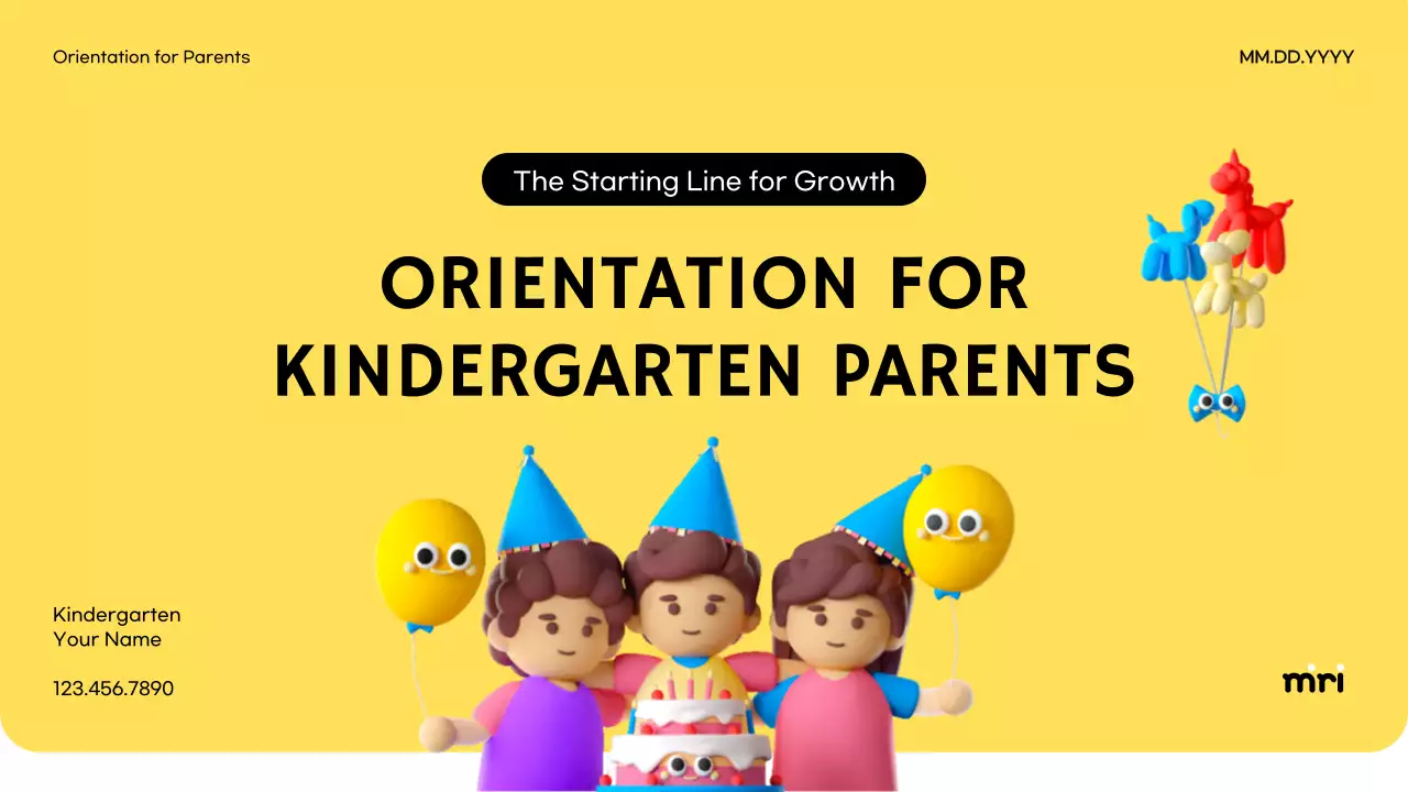 옐로우 심플 유치원 공지사항 프레젠테이션