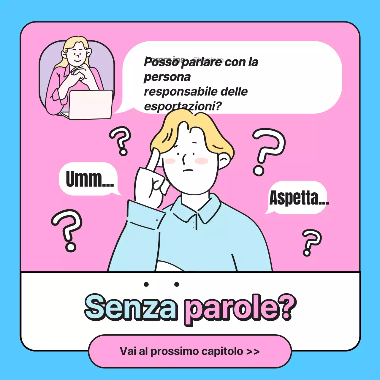 Promozione di una scuola di lingua inglese kitsch in rosa e azzurro