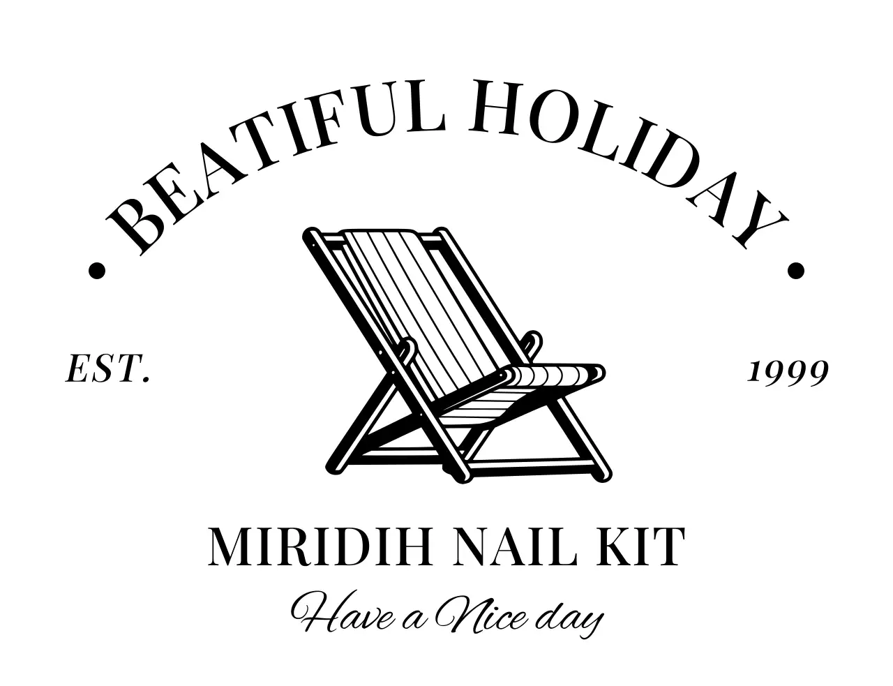 ビーチチェアのイラストが描かれたレトロな文房具デザイン