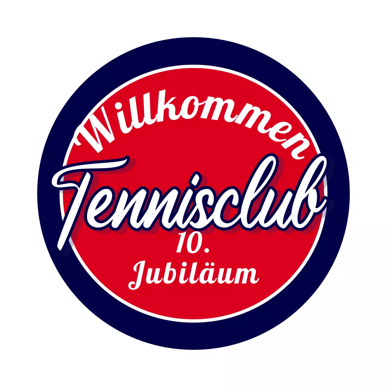 Einfacher und klassischer Tennisclub mit kursiver Schrift