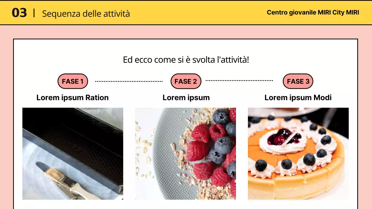 Presentazione del programma del centro giallo e rosa