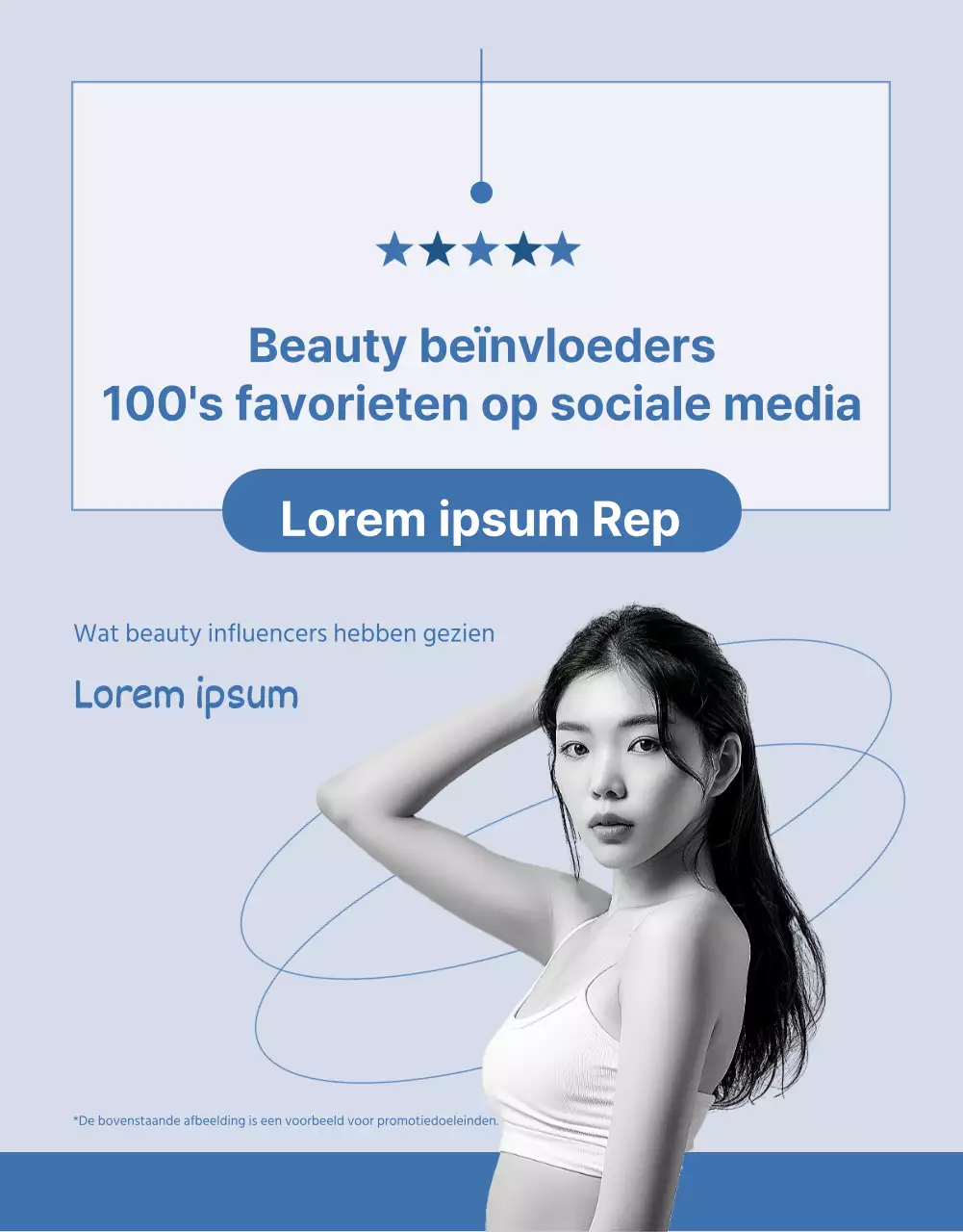 Eenvoudige lactobacillus productbeschrijving in marineblauw en lichtblauw