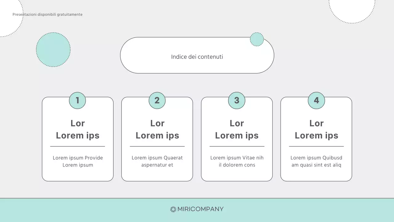 Presentazioni con un semplice sfondo grigio e menta