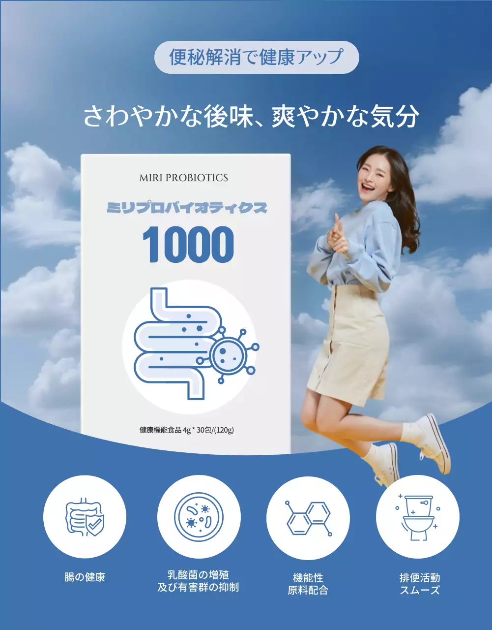 青 シンプル 健康 チラシ 詳細ページ