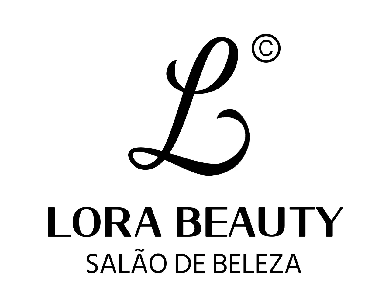 Salão de beleza luxuoso com alfabeto cursivo