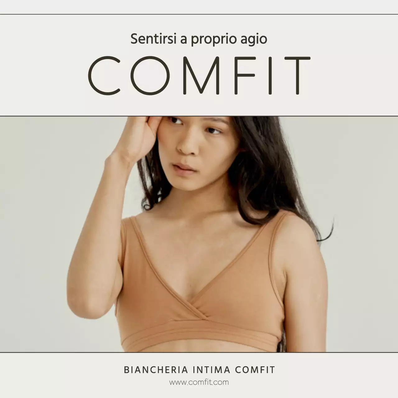 Pubblicità di biancheria intima semplice in bianco e chartreuse