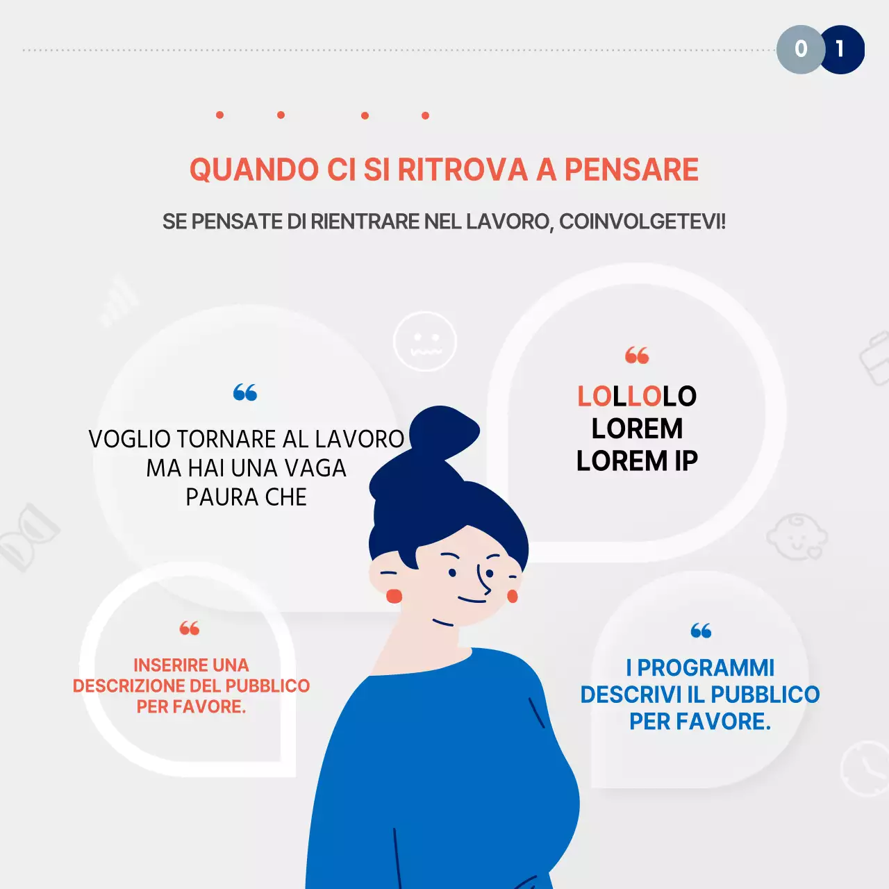 Informazioni sul programma di sostegno all'occupazione femminile Red and Blue Simple Career