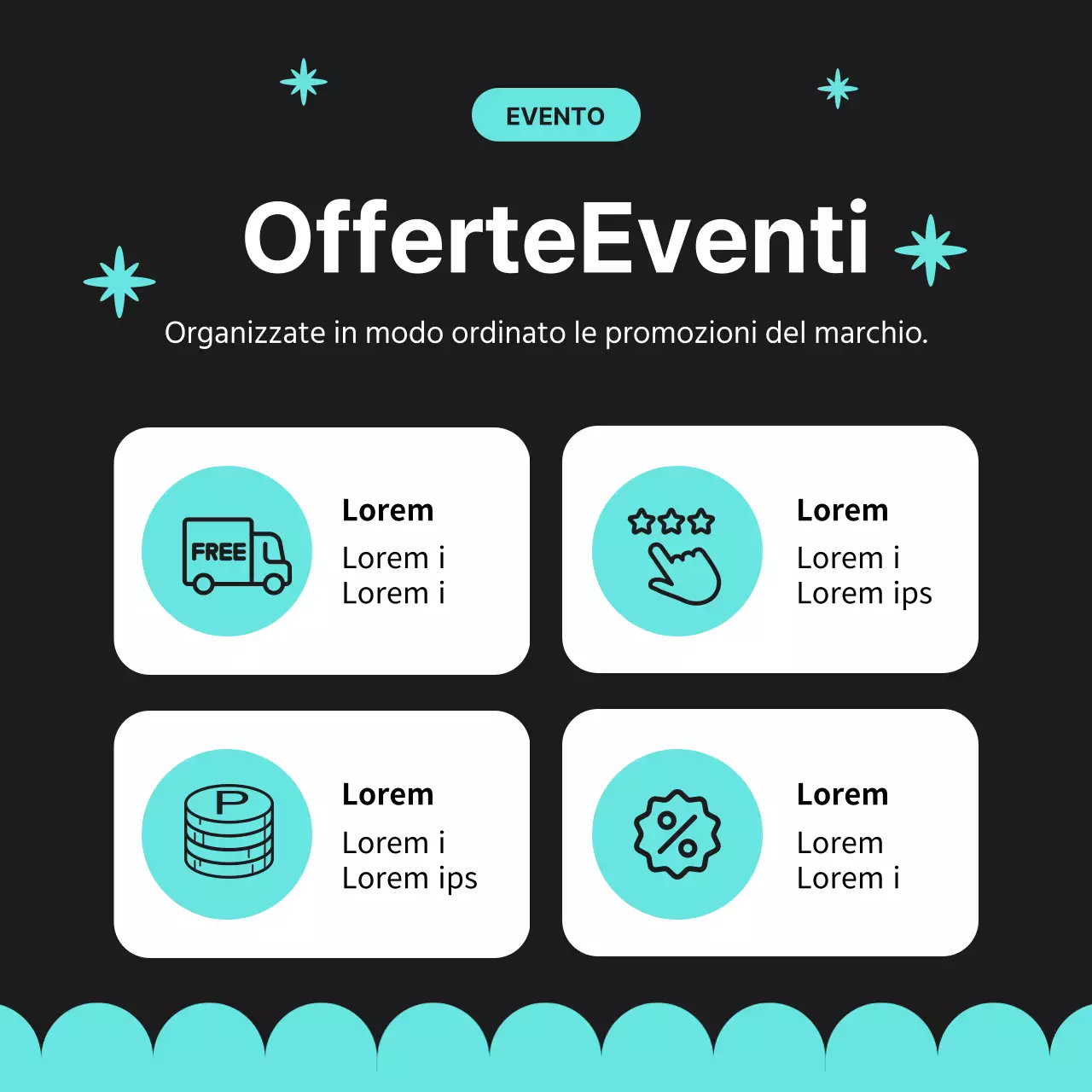 Un semplice kit di newsletter con marchio nero e azzurro