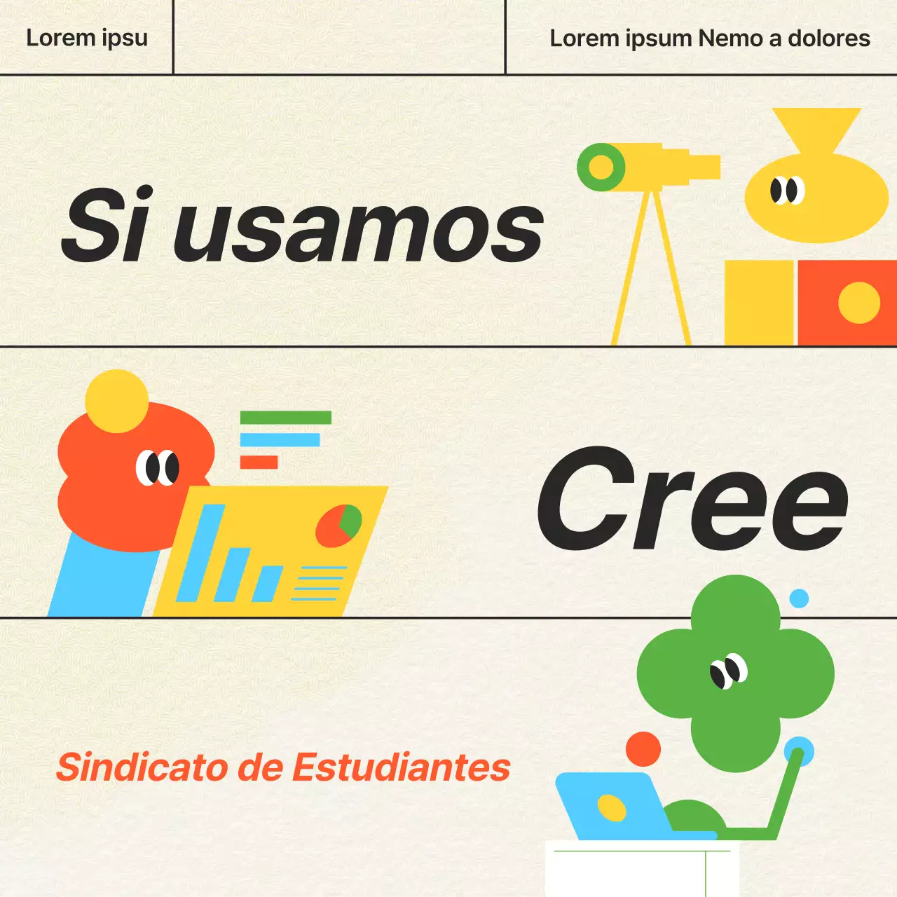 Promover el voto del sindicato estudiantil marfil y naranja