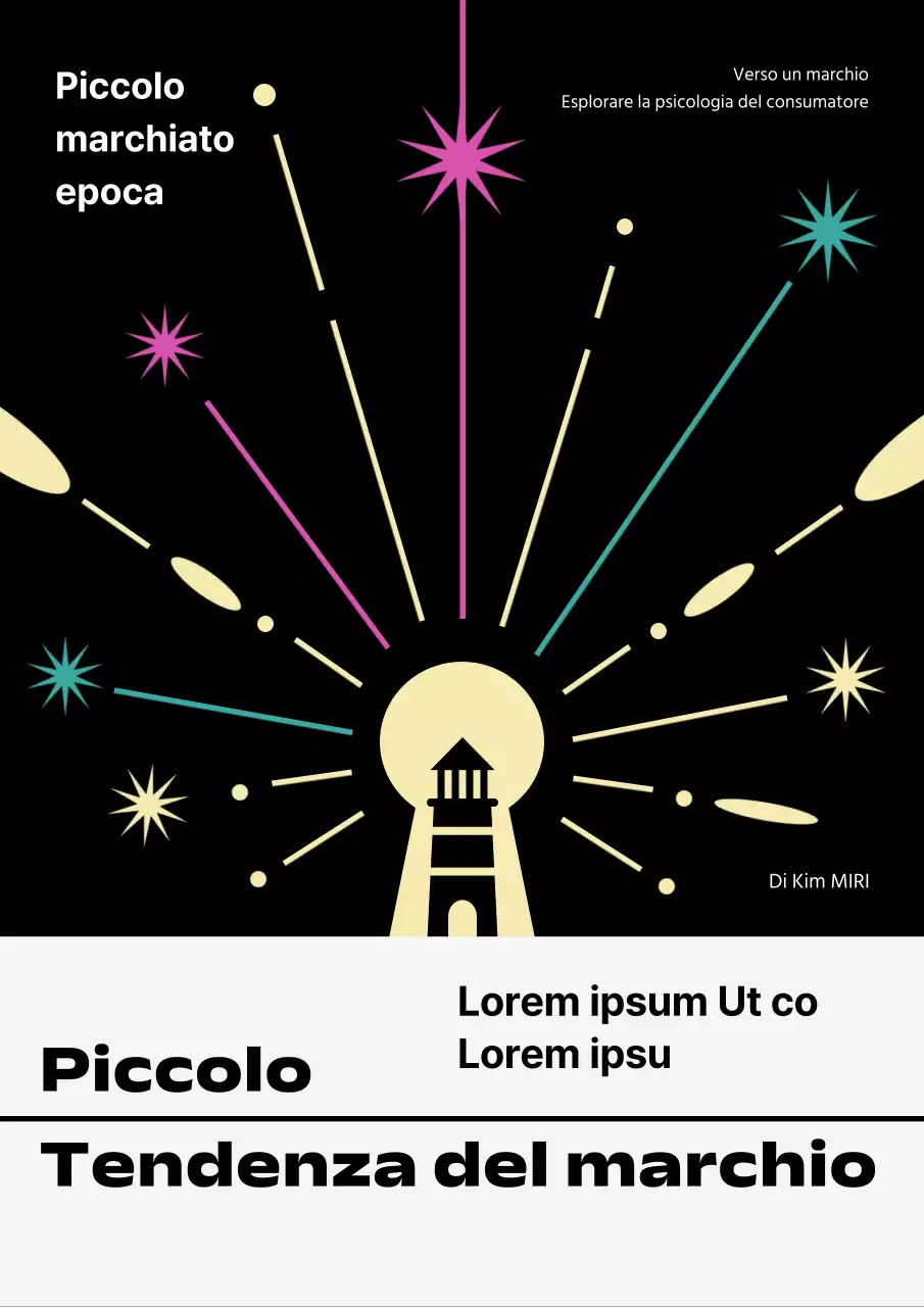 Copertina di tendenza di un piccolo marchio con un tocco di nero e giallo