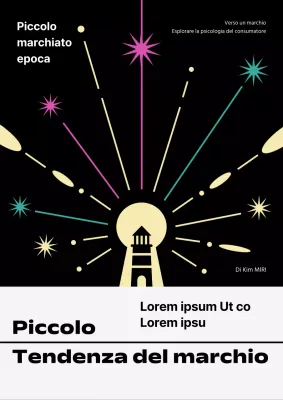 Copertina di tendenza di un piccolo marchio con un tocco di nero e giallo