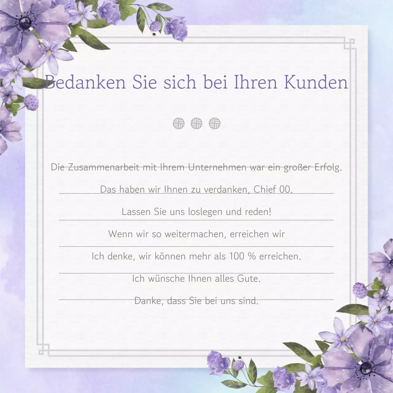 Ein süßer Dankesbrief mit rosa Hintergrund