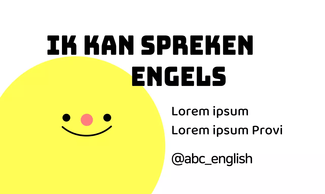 Geel en zwart promotieconcept voor een Engelse taalschool