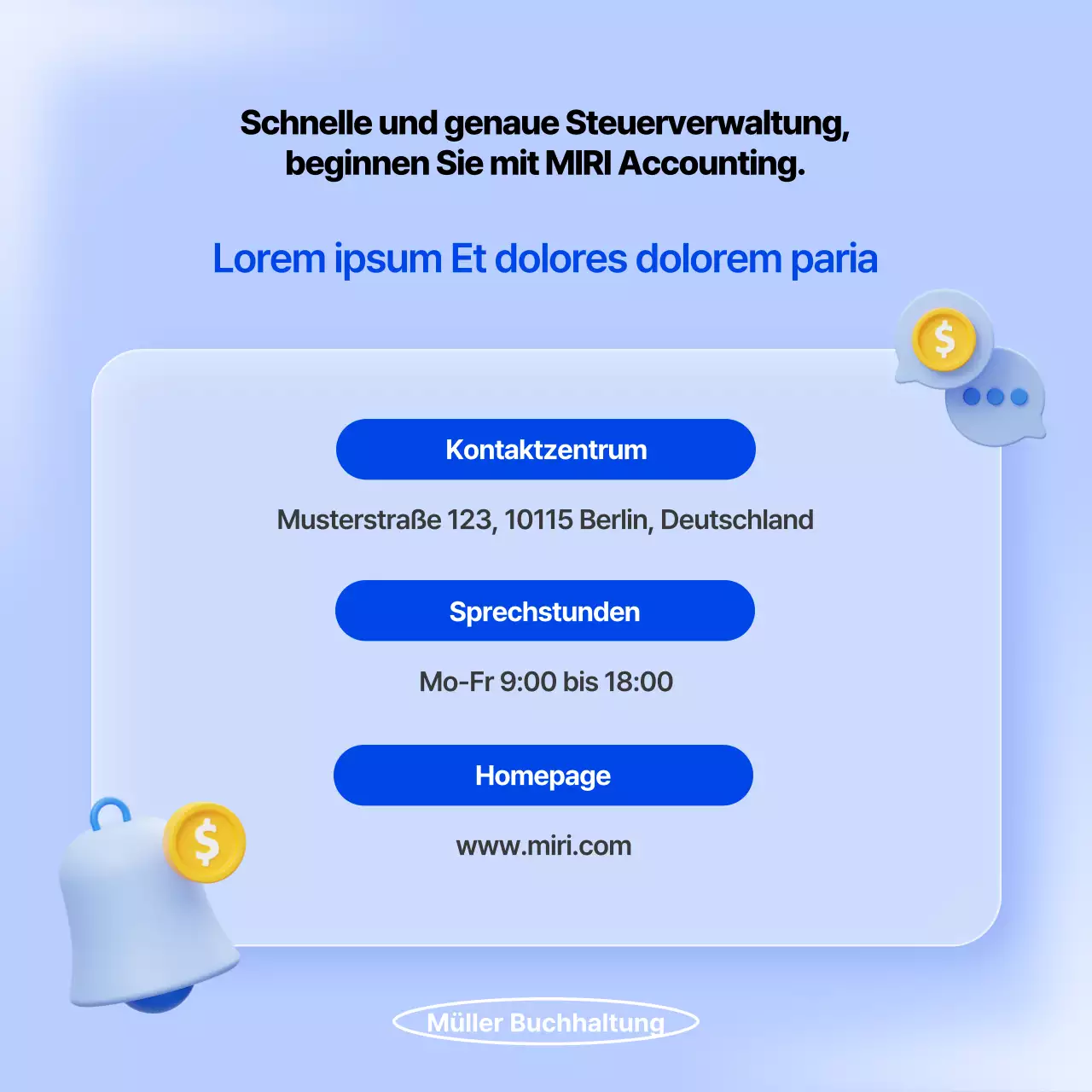 Förderung des Aufräumens zum Jahresende in Blau und Hellblau.