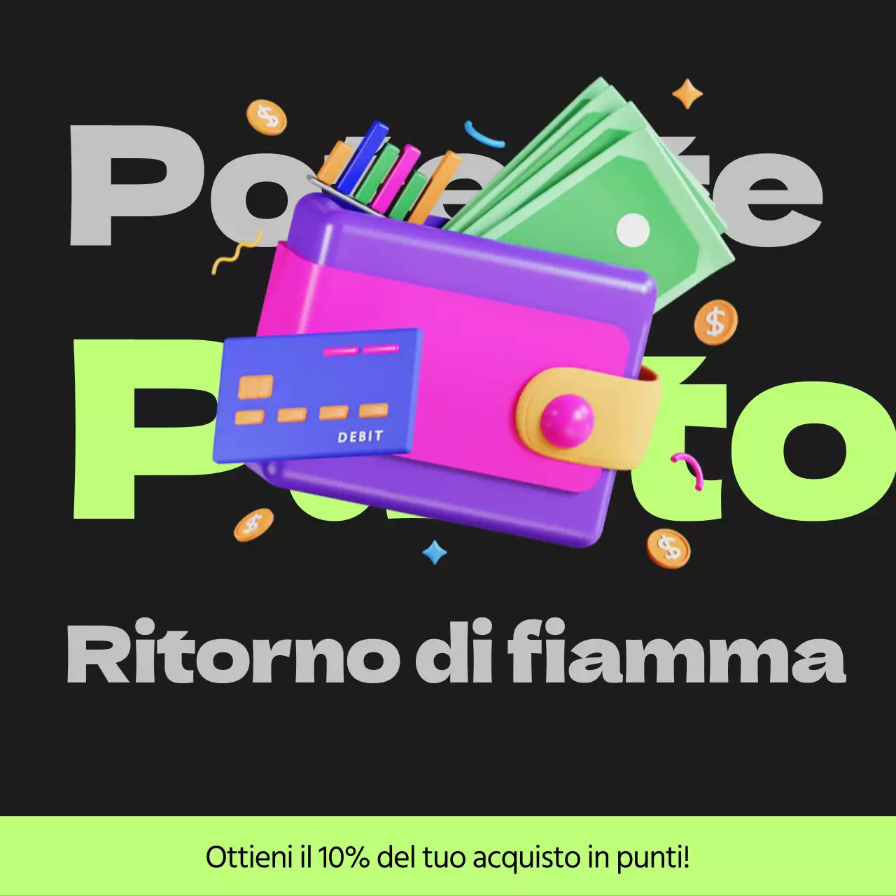 Posta in gioco Cyberpunk punti in nero e verde lime