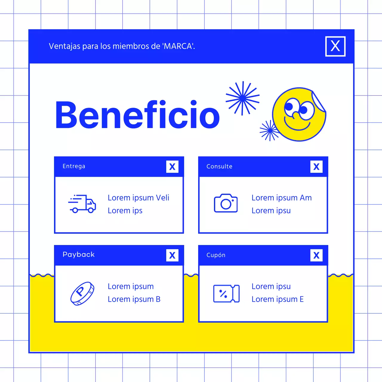 Promover la marca de un postre azul.