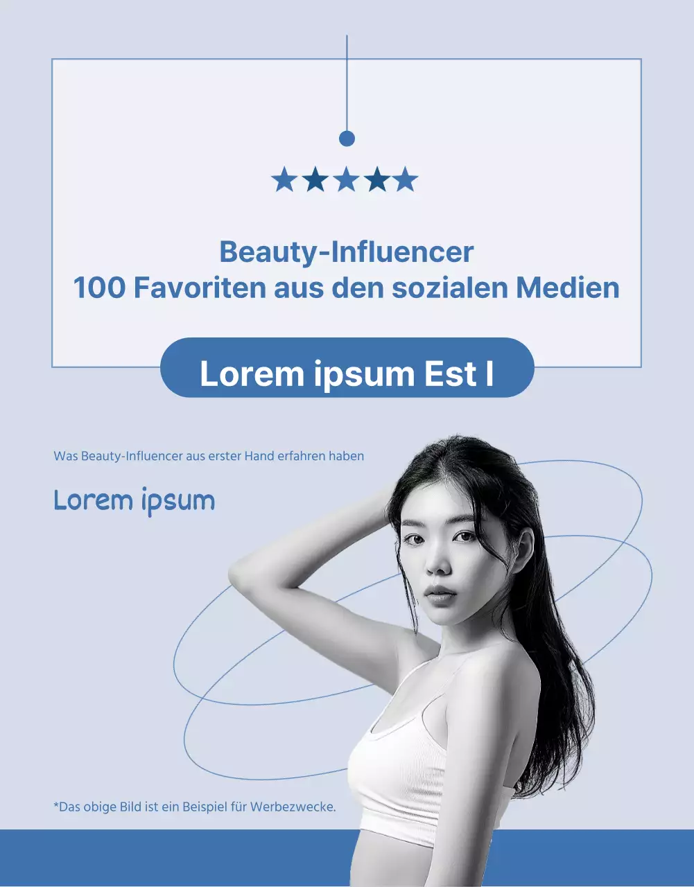 Einfacher Lactobacillus-Produktbrief in marineblau und hellblau