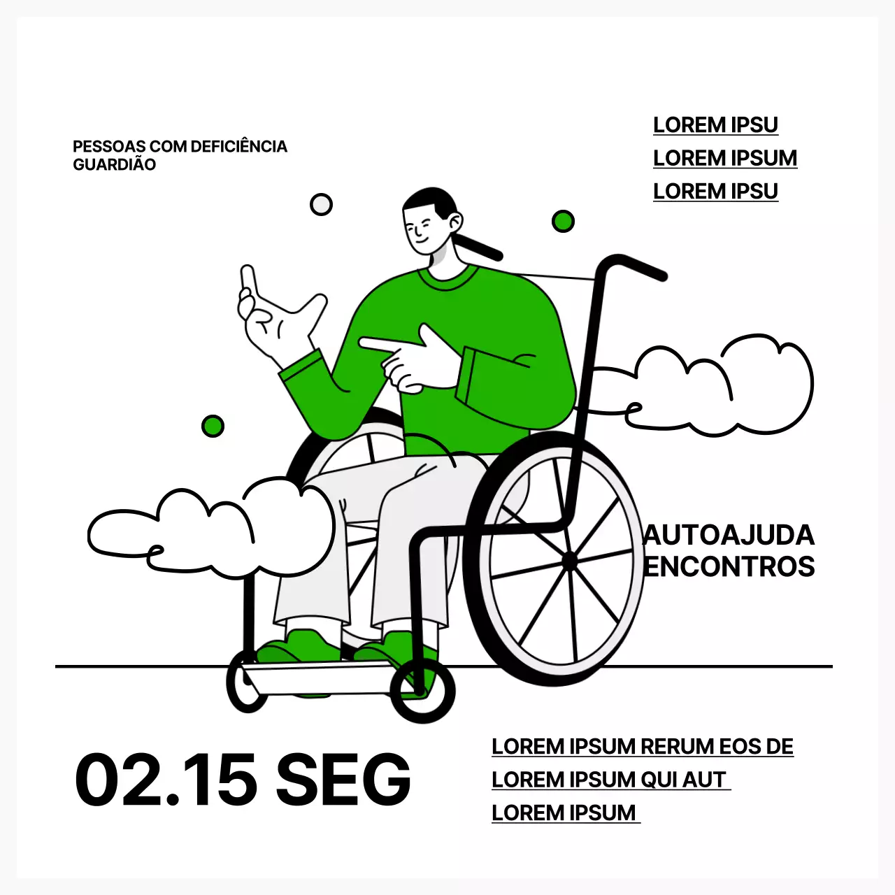 Promover um simples encontro verde e branco de cuidadores de deficientes