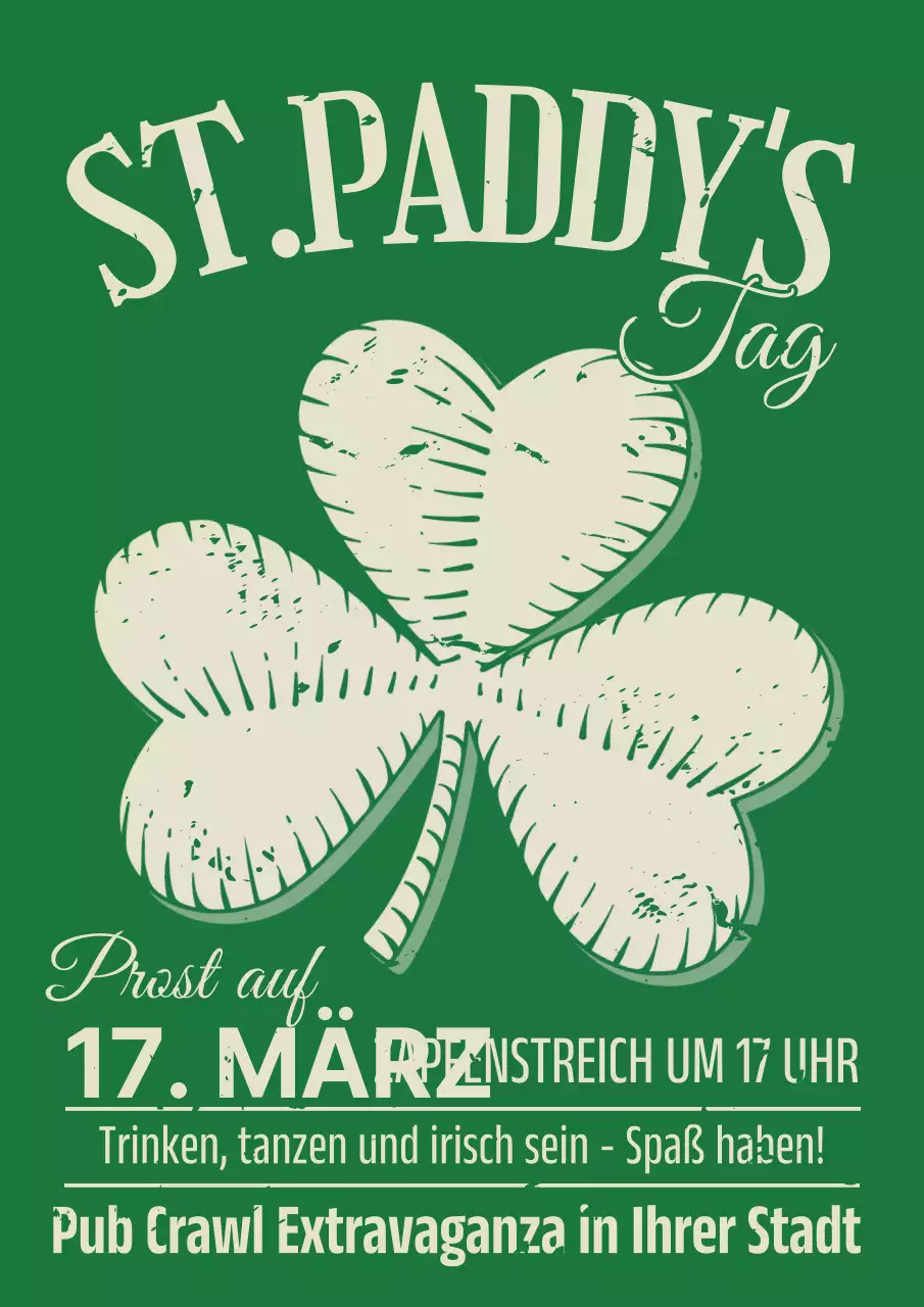 Förderung eines grünen und klassischen St. Patrick's Day-Pubs