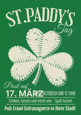 Förderung eines grünen und klassischen St. Patrick's Day-Pubs