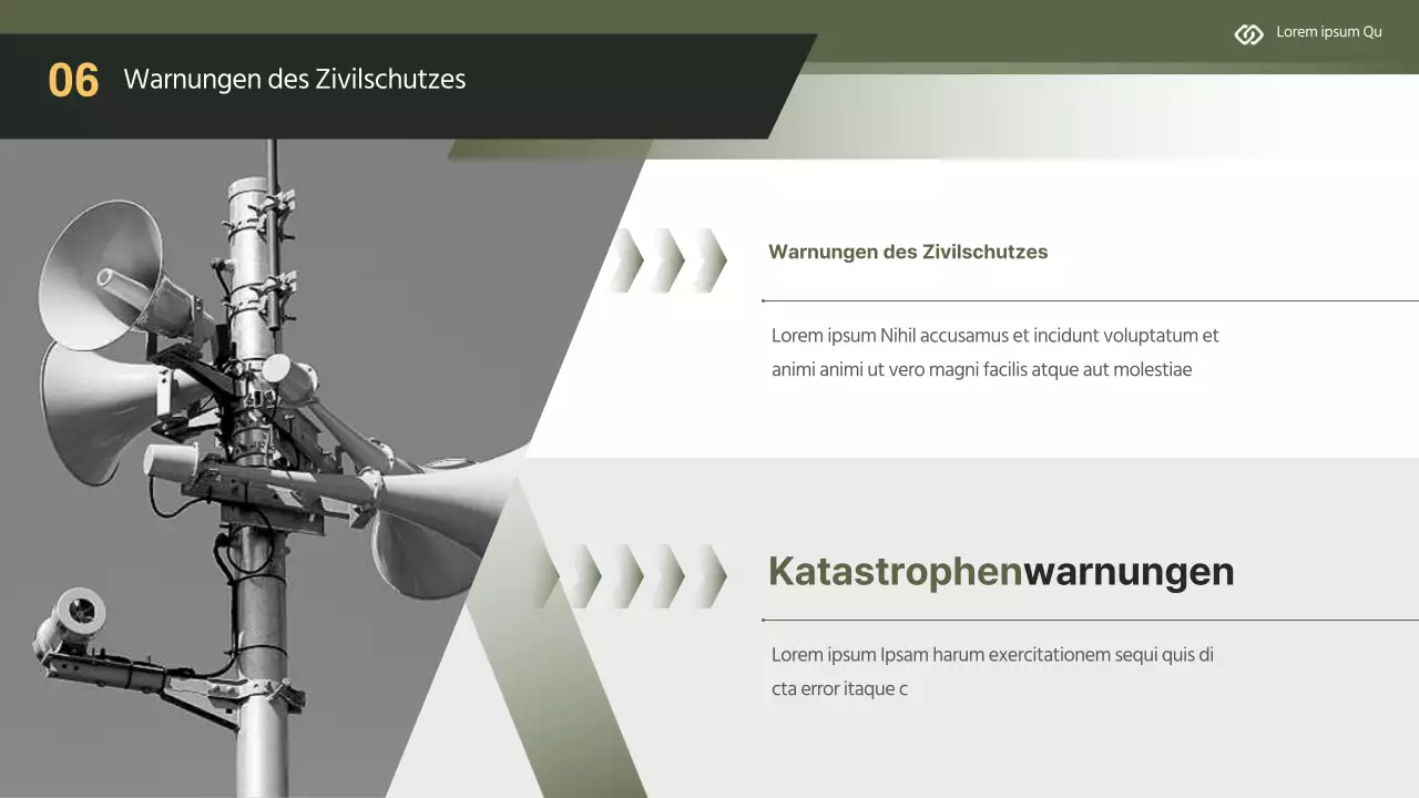 Modernes Zivilschutz-Ausbildungsmaterial in gelb und khaki