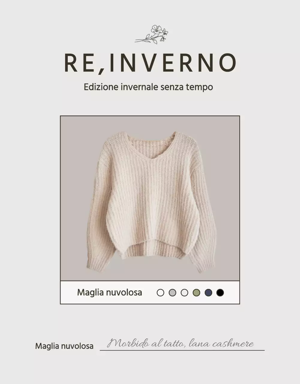 Annuncio di maglieria invernale moderna in beige e marrone