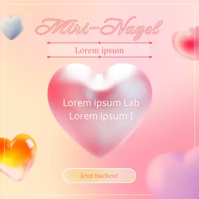 Eine kitschige rosa-elfenbeinfarbene Ankündigung der Buchungseröffnung