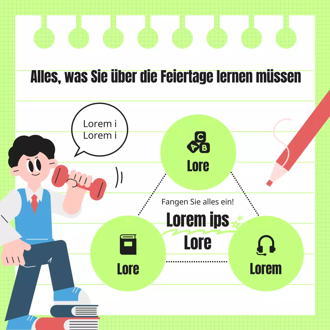 Werben Sie mit lindgrünen Akzenten für die Schulanfangsaktion