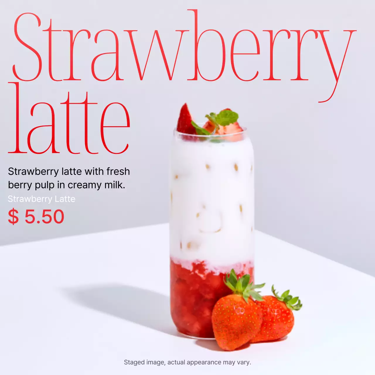 Red Modern Latte 프로모션 소셜 미디어 게시물