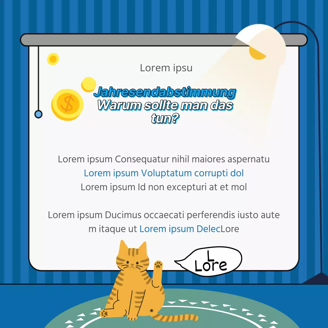 Marineblaue und weiße Buchhaltung auf den Punkt gebracht