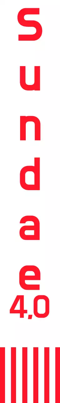 Kantin dengan garis-garis merah dan karakter