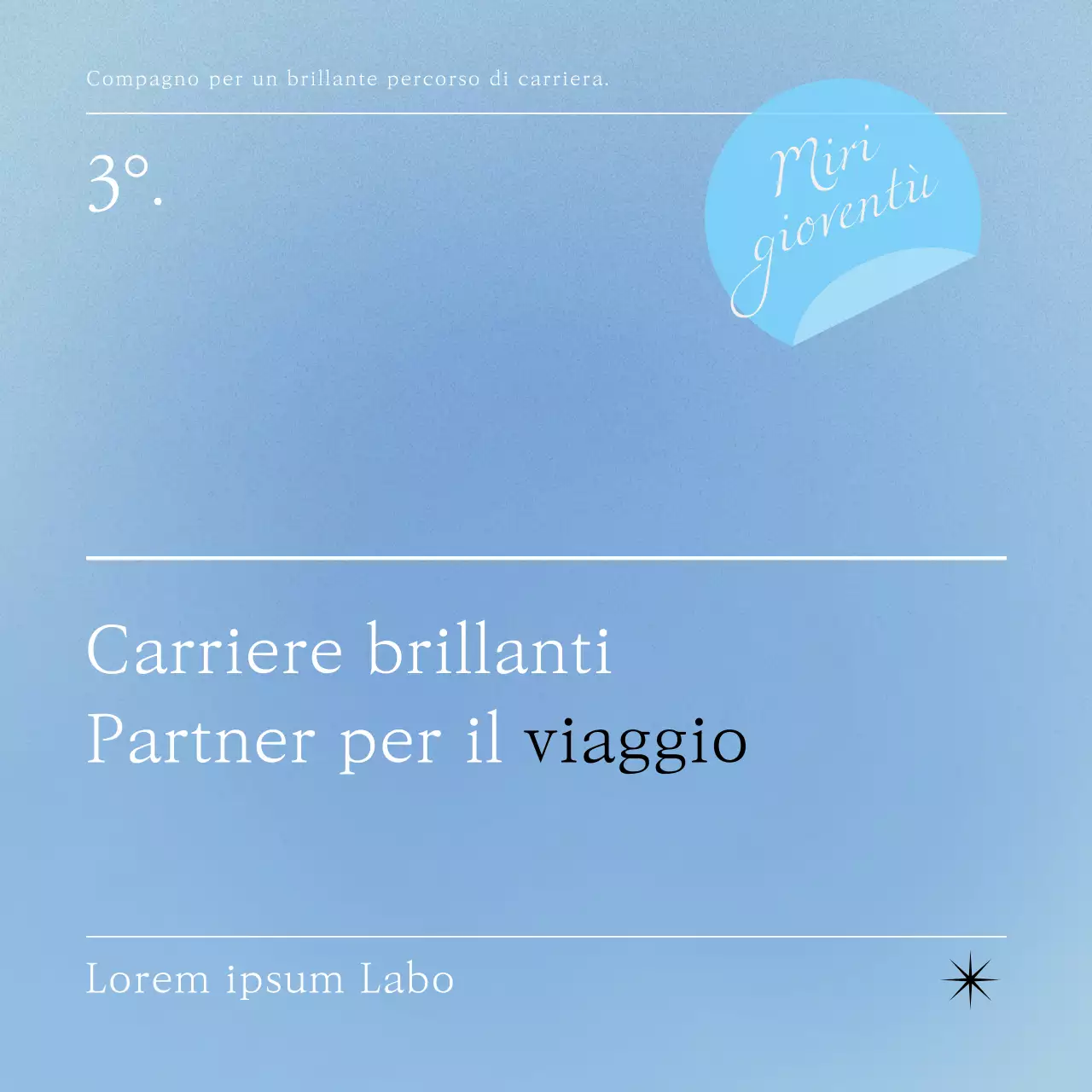 Promuovere il reclutamento di una comunità moderna nei colori blu e grigio.