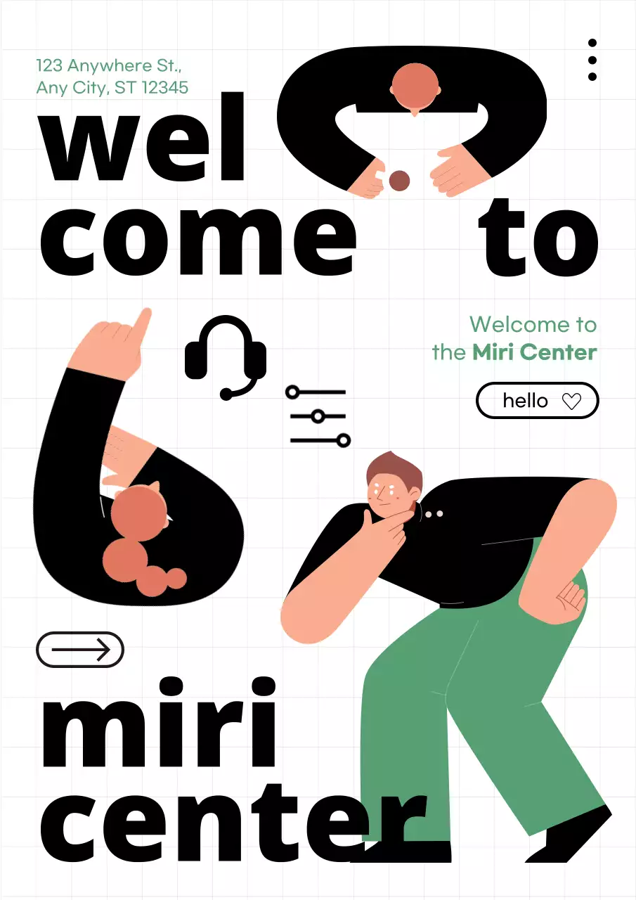 블랙 모던 웰컴 공지 포스터