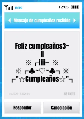 Textos de feliz cumpleaños en una parodia de tuits celestes y grises